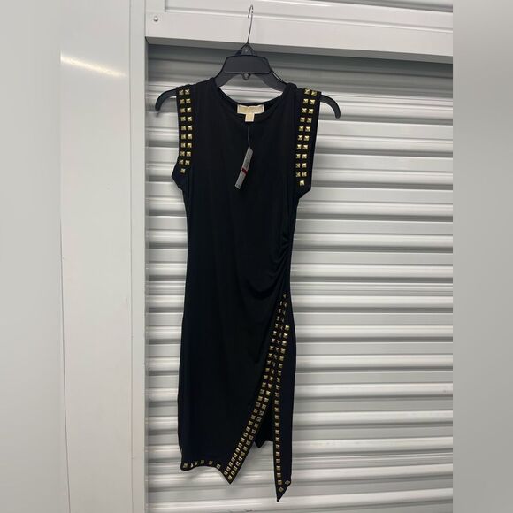 Michael Kors Black with gold studs dress NWT $135 - - Picture 2 of 4
